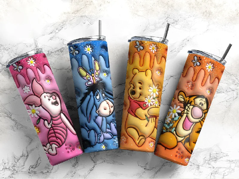 Sustainable Drinkware 3D Inflated Cartoon Character Tumbler Wrap, 3D Pooh and friends Tumbler Wrap, 20oz Skinny Tumbler, Cartoon 3D Inflated, Winnie Png Sustainable Drinkware 3D Inflated Cartoon Character Tumbler Wrap, 3D Pooh and friends Tumbler Wrap, 20oz Skinny Tumbler, Cartoon 3D Inflated, Winnie Png