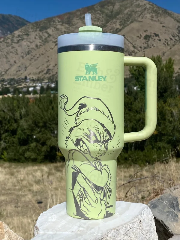 Stay Ahead In Style The Grinch Custom Stanley Adventure Quencher 40 oz tumbler/ Simple Modern Trek