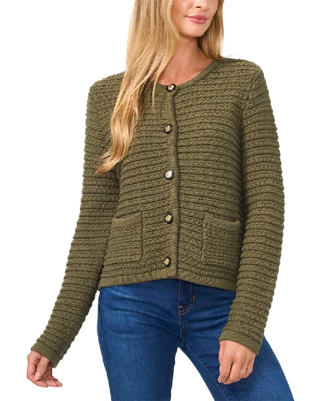Art Deco Geometric Pattern Look CeCe Cardigan Sweater