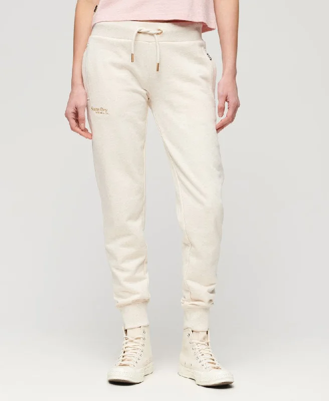 Premium Fashion Essential Logo Joggers Ub | Light Oat Marle