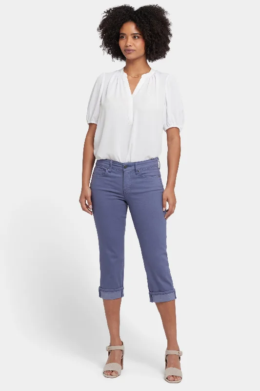 Floral Style Marilyn Straight Crop Jeans - Cascade Lake