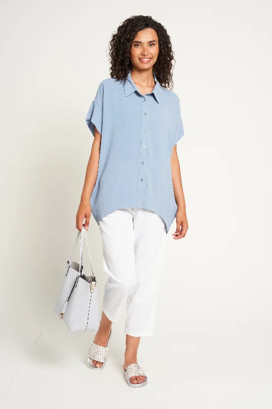 Current Trends Saloos Deep Cuffs Oversized Shirt