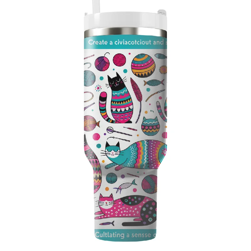 Limited-Time Drinkware Deals Sassy Cat Expressions Tumbler With Handle