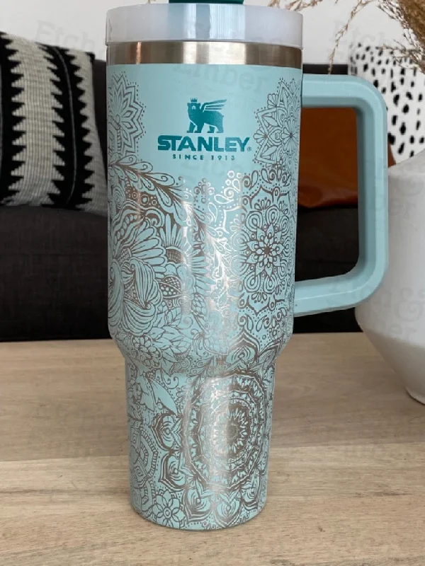 Fashion Frontiers Mandala Custom Stanley Adventure Quencher 40 oz tumbler