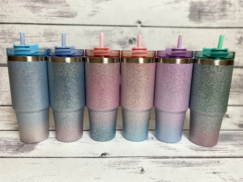 Durable Steel Drinkware Glitter Ombre 30 oz Tumbler