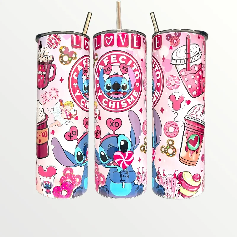 Drinkware Promotions Stitch Love/Valentine Limited Edition 20/30oz Insulated Skinny Tumbler