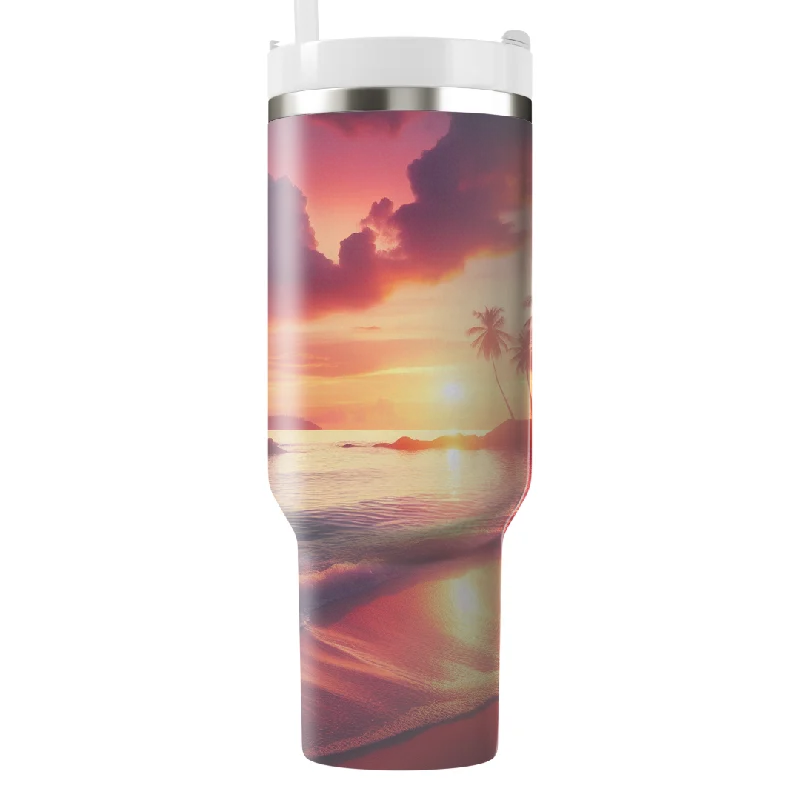 Final Sale Vibrant Tropical Evening Travel Tumbler