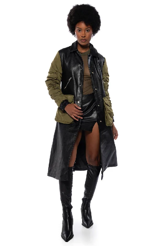 Vintage Look HYBRID MOTO PLEATHER TRENCH