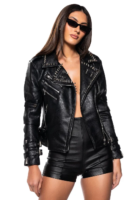 Season Sale DISTURBIA EMBELLISHED MOTO JACKET