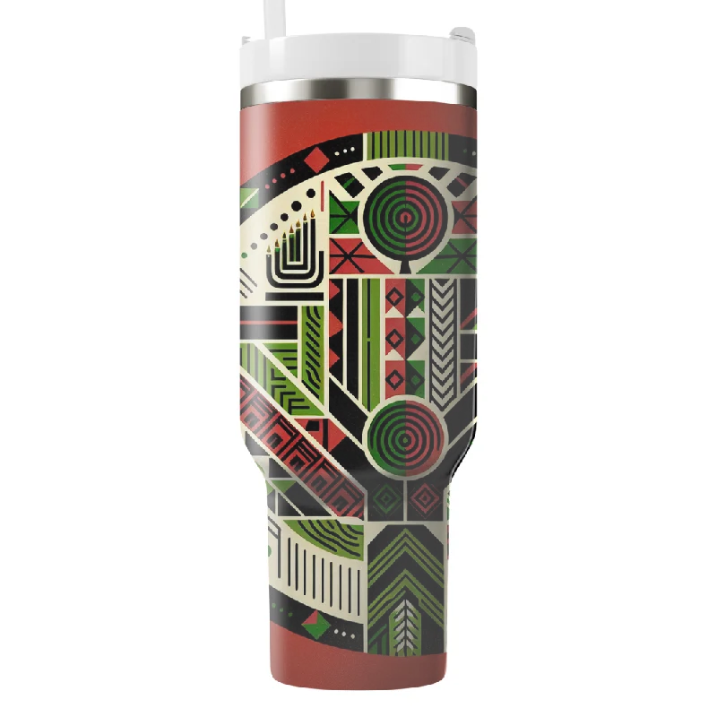 Glassware Deals Rituals of Unity Kwanzaa Mosaic Tumbler With Handle