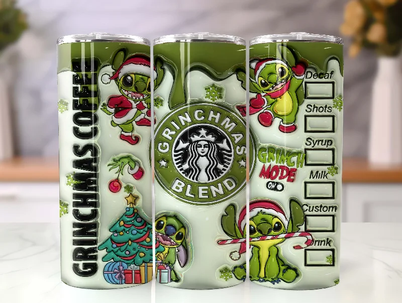 Festive Drinkware Deals Inflated Stitch Christmas Tumbler, Retro Merry Christmas, 3D Inflated Tumbler, Funny Grinchmas, 3D Tumbler Wrap, 20oz Skinny Tumbler Wrap Festive Drinkware Deals Inflated Stitch Christmas Tumbler, Retro Merry Christmas, 3D Inflated Tumbler, Funny Grinchmas, 3D Tumbler Wrap, 20oz Skinny Tumbler Wrap