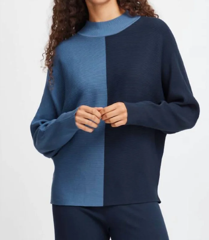Style Streetwear Morla Rib Bat Sweater In Blue Horizon Mix