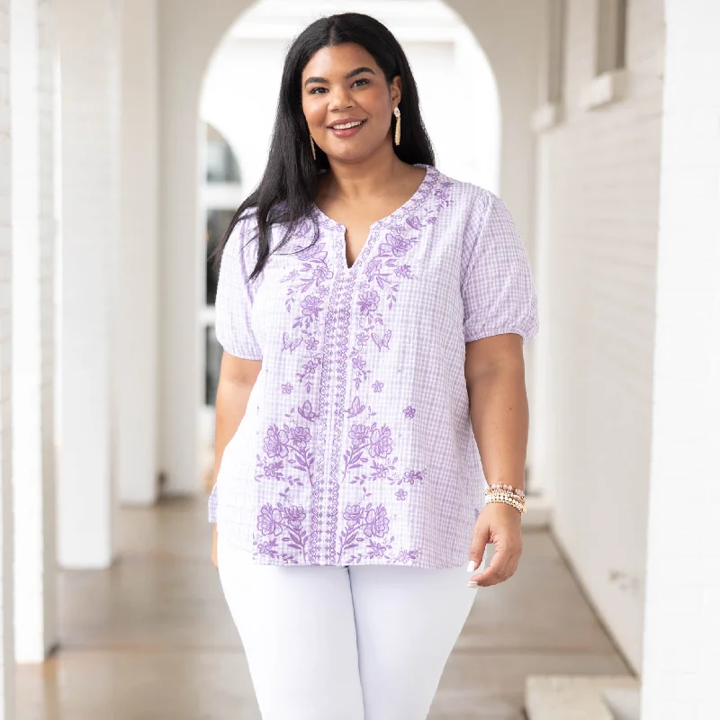 Summer Essentials Prairie Girl Top, Lavender