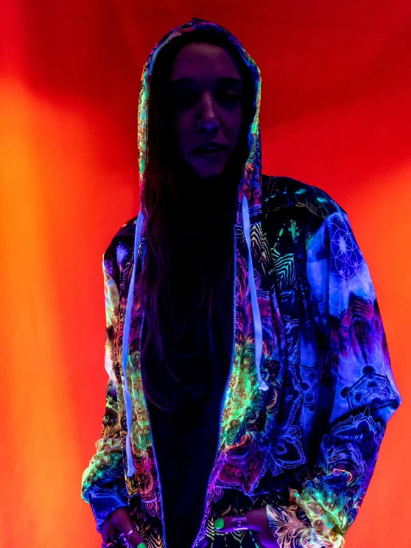 Floral Style Neon Sacred Duality Unisex Hoodie