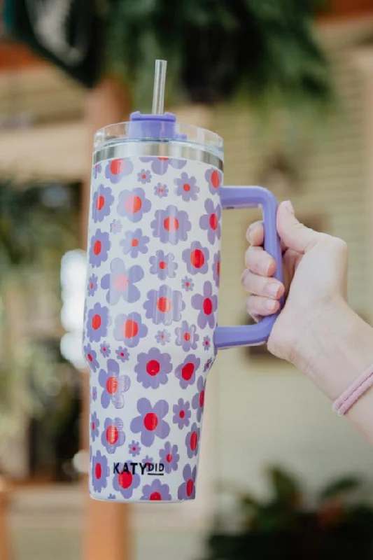 Limited-Time Offer Lilac Floral Coffee Tumbler Cup