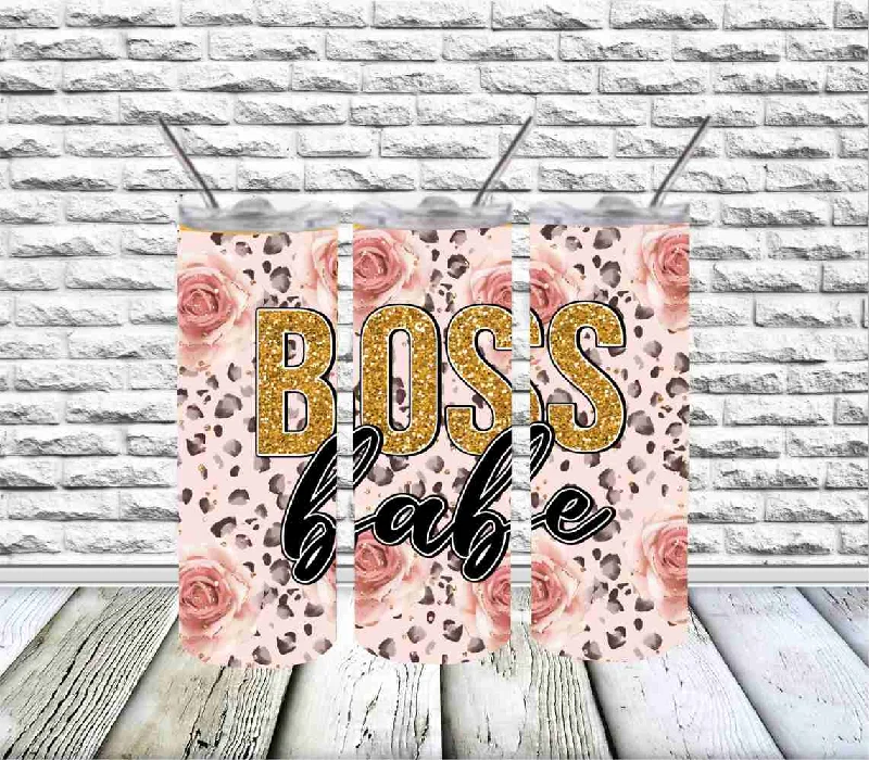 Drinkware Sale Event Boss babe floral - Tumbler