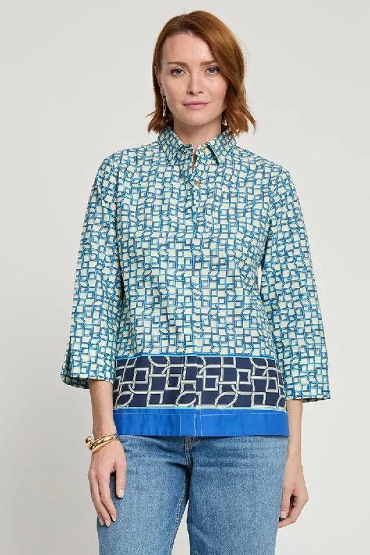 Save Big Hinson Wu Xena Mosaic Zip Back Blouse