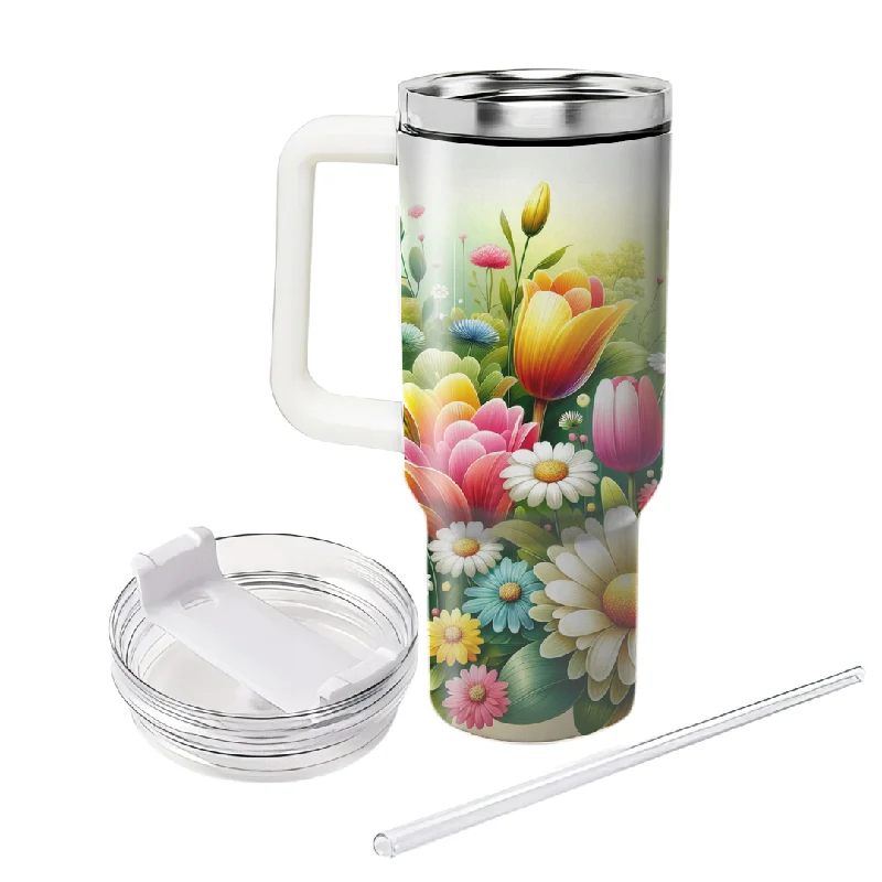 Boutique Styles Floral Scenic Tumbler With Handle And Straw