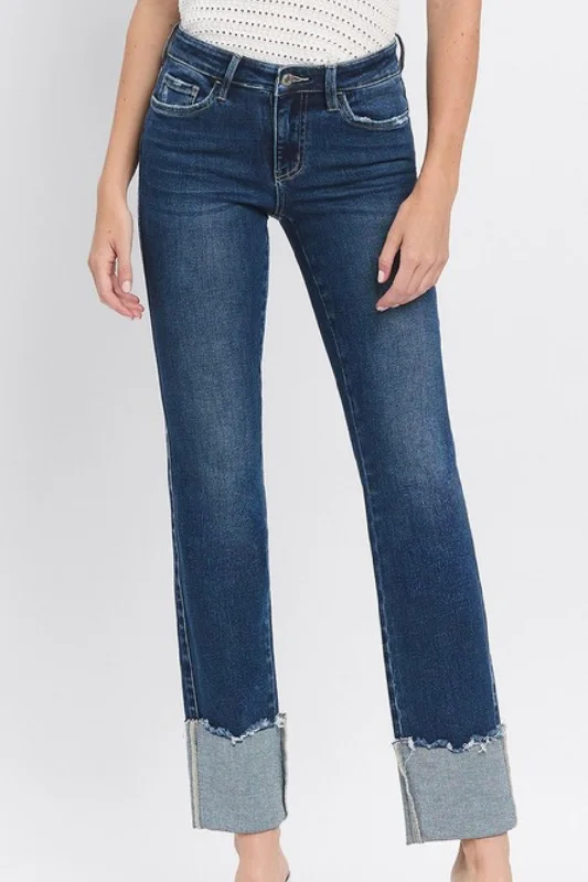 New Styles Just In Lovervet Mid Rise Cuffed Slim Straight Jeans