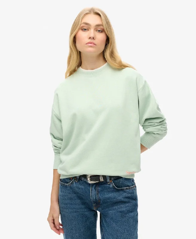 Trendy Women's Wear Collection Essential Logo Relaxed Fit Sweatshirt | Surf Spray Green