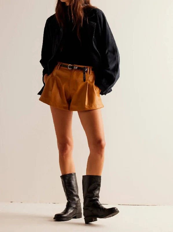 Elegant Style Free Reign Vegan Short In Brown Sugar