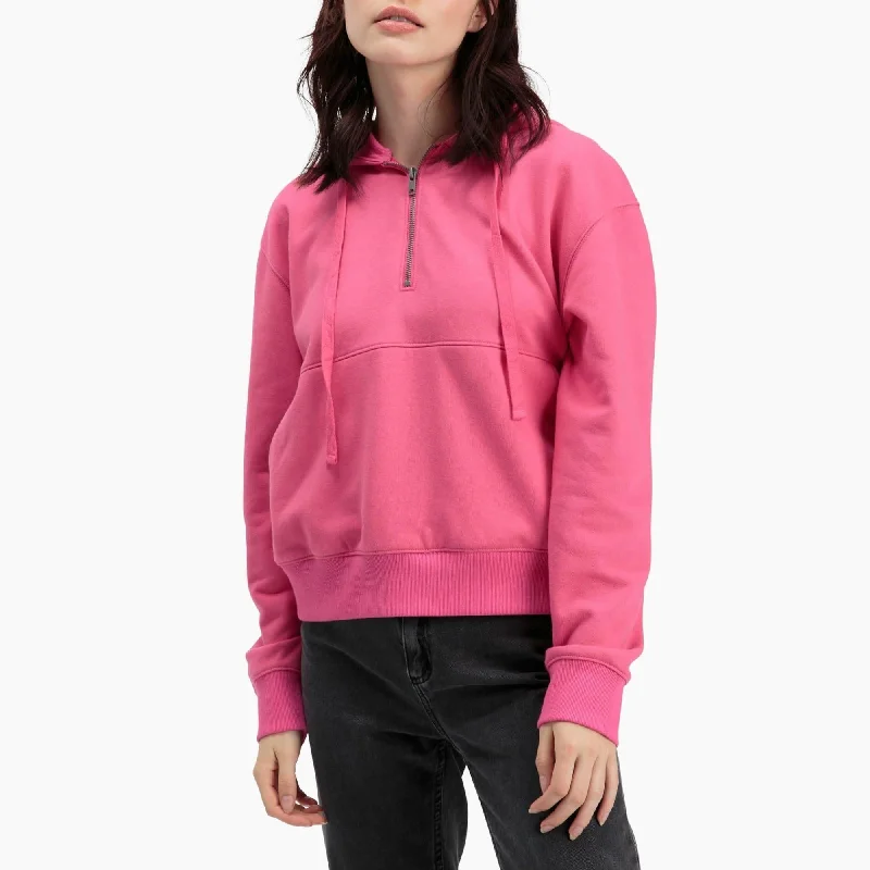 Latest Trends Half-Zip Fleece Hoodie (Berry)