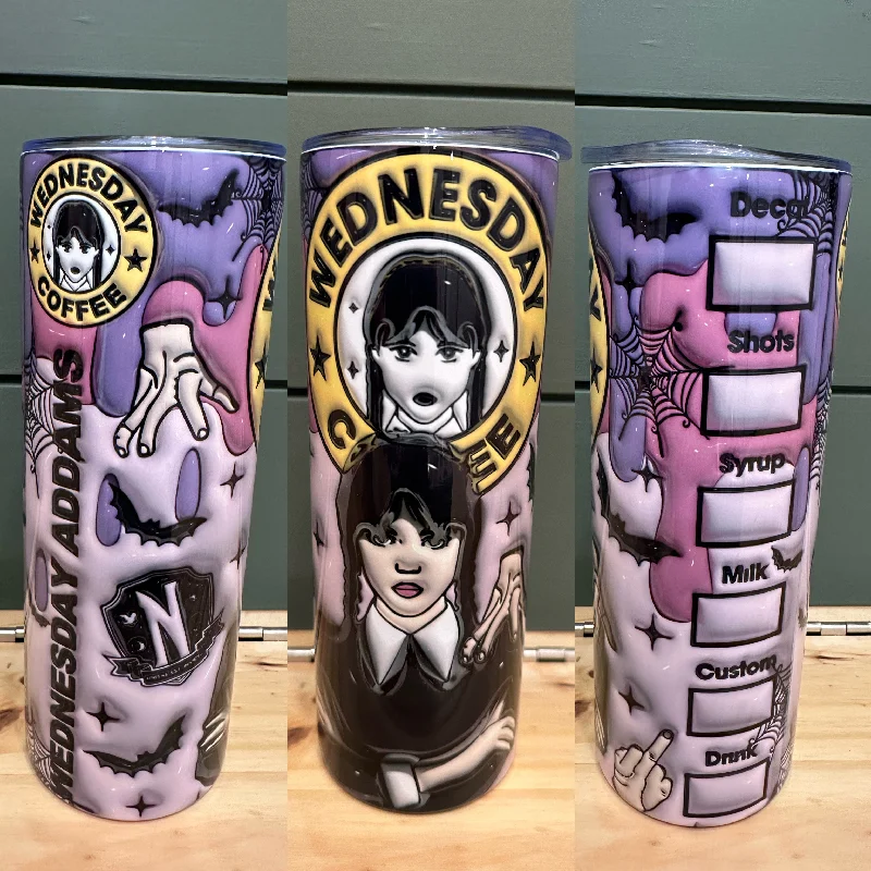 Style Breakthroughs Wednesday Coffee Addams Family Inflated 20oz Tumbler