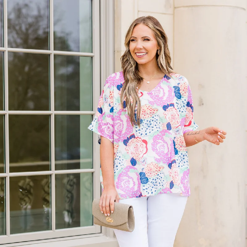 Fashion Sale Buzzing With Joy Top, Pink-Red