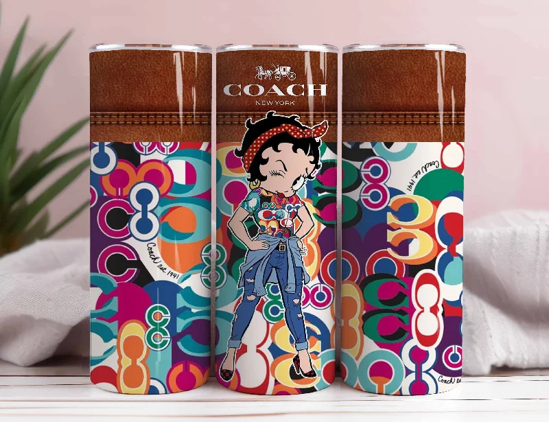 Insulated Travel Drinkware Designer Bag Tumbler, Betty Boop Tumbler Png, 20oz design, Sublimation Designs, Tumbler Wrap, Digital Downloads, design gold