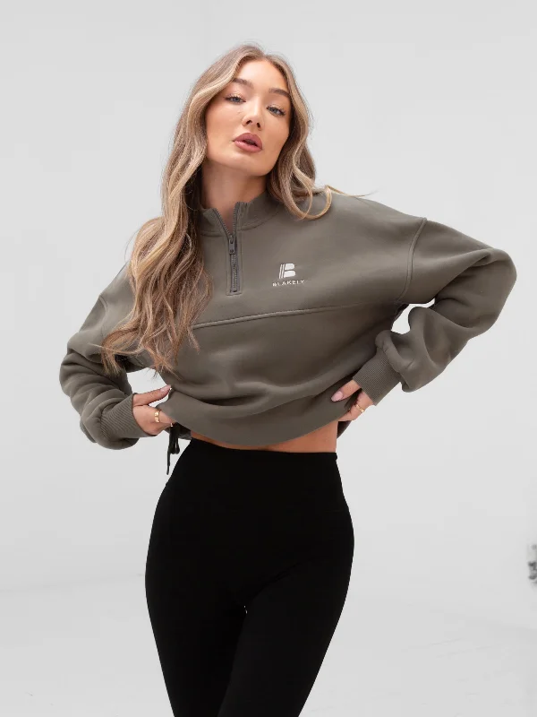 Chic Outfits Apex Pro 1/4 Zip Jumper - Safari Green