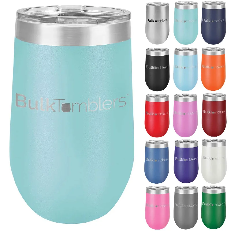 Drinkware Closeout Deals 16 oz Wine Tumbler with Logo Laser Engraved on Insulated Stainless Steel Wine Tumblers + Lid Drinkware Closeout Deals 16 oz Wine Tumbler with Logo Laser Engraved on Insulated Stainless Steel Wine Tumblers + Lid