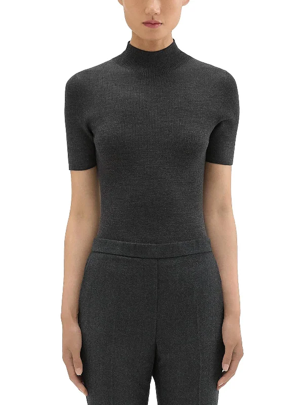 Hollywood Glam Award - Show Style Leenda N Womens Regal Wool Short Sleeves Pullover Sweater