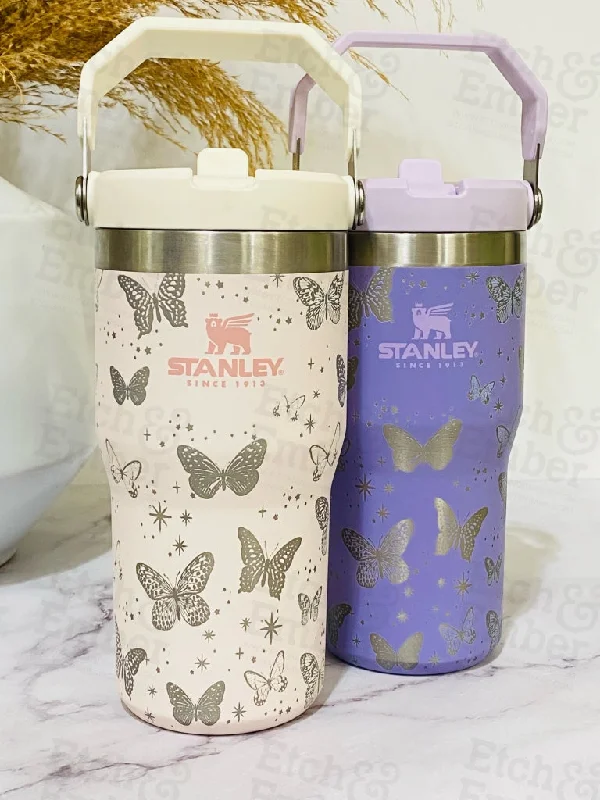 Limited Time Butterflies Engraved Stanley 20 oz IceFlow Flip Straw Tumbler