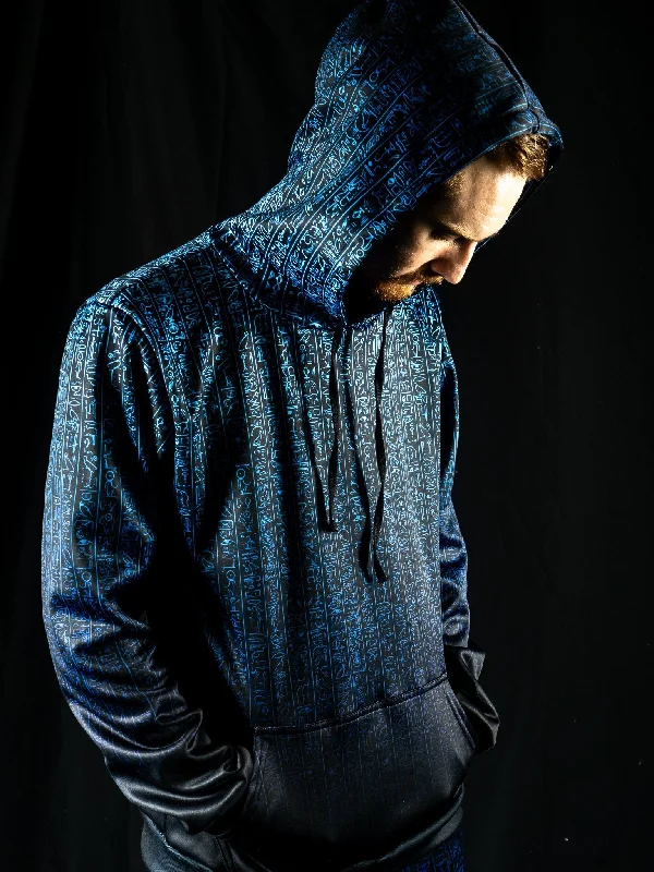 Elegant Clothing Egyptian Glyphs (Blue) Unisex Hoodie