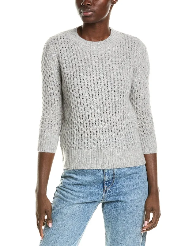 Effortless Comfort QUINN Honeycomb Cashmere Sweater