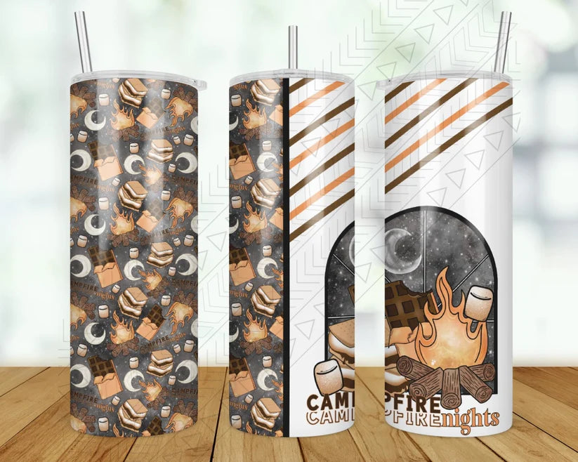 Elegant Glass Cups Campfire Nights Tumbler