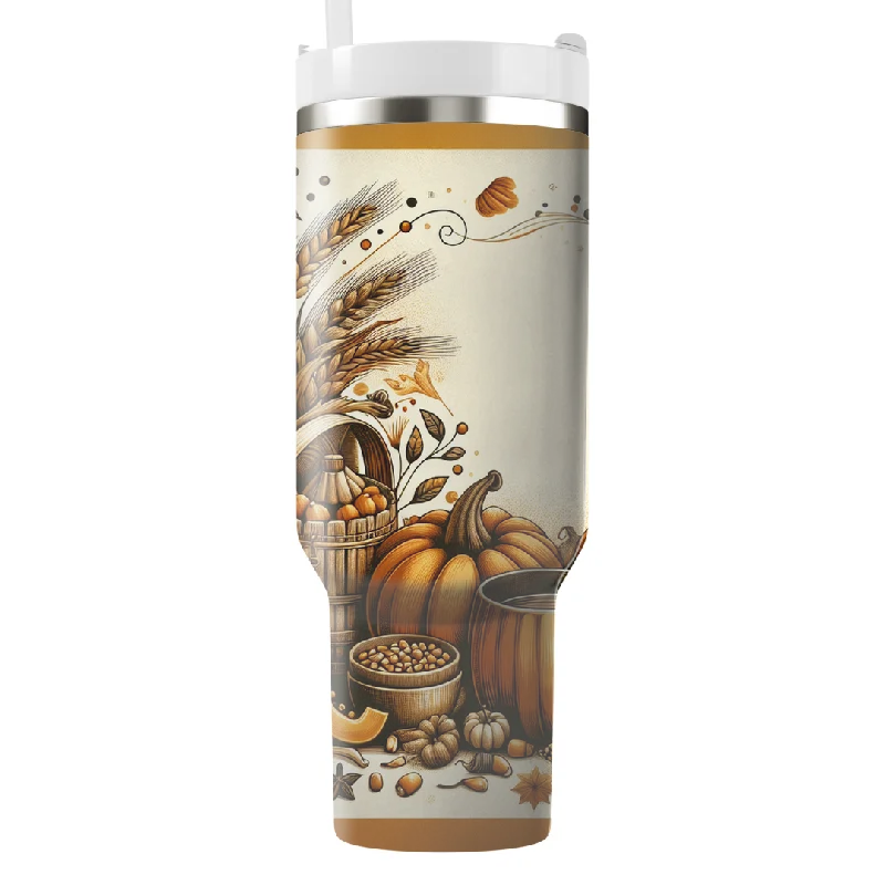 Thermal Drinkware Rustic Charm - A Harvest Festival  Tumbler With Handle