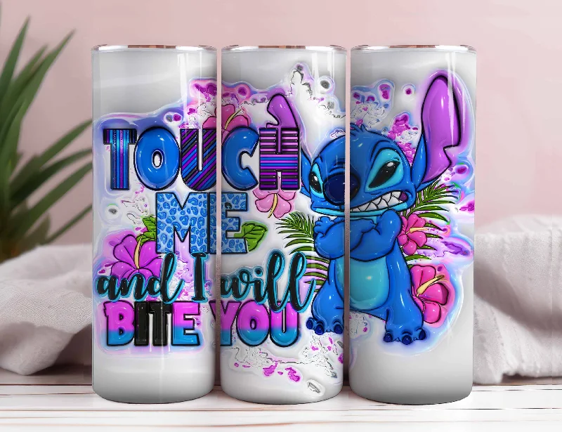 Portable Drinkware Inflated Stitch Tumbler Design Png 3D Stitch Tumbler, Touch Me And I Will Bite you, 20oz Skinny Sublimation,3D Puffy Stitch Sublimation Png Portable Drinkware Inflated Stitch Tumbler Design Png 3D Stitch Tumbler, Touch Me And I Will Bite you, 20oz Skinny Sublimation,3D Puffy Stitch Sublimation Png