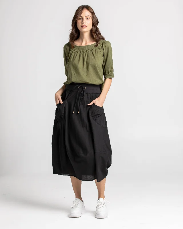 Graceful Drape Boom Shankar Guru Skirt Black