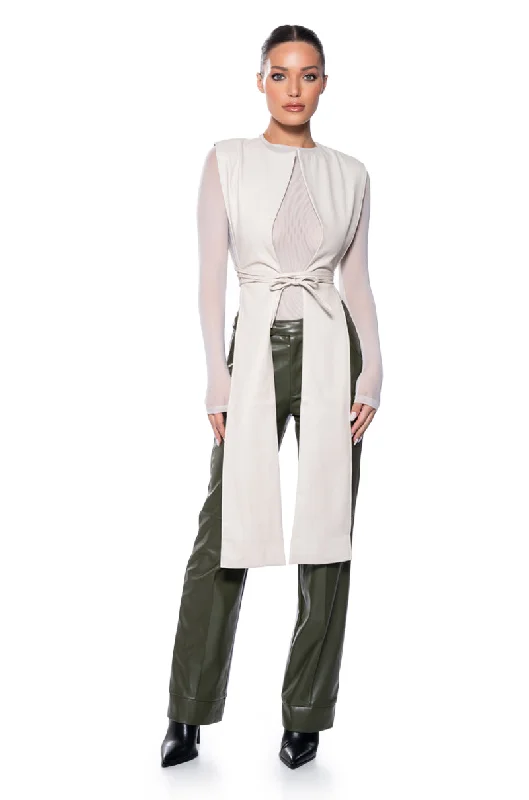 Trend Driven Wardrobe HENNY PU SPLIT VEST