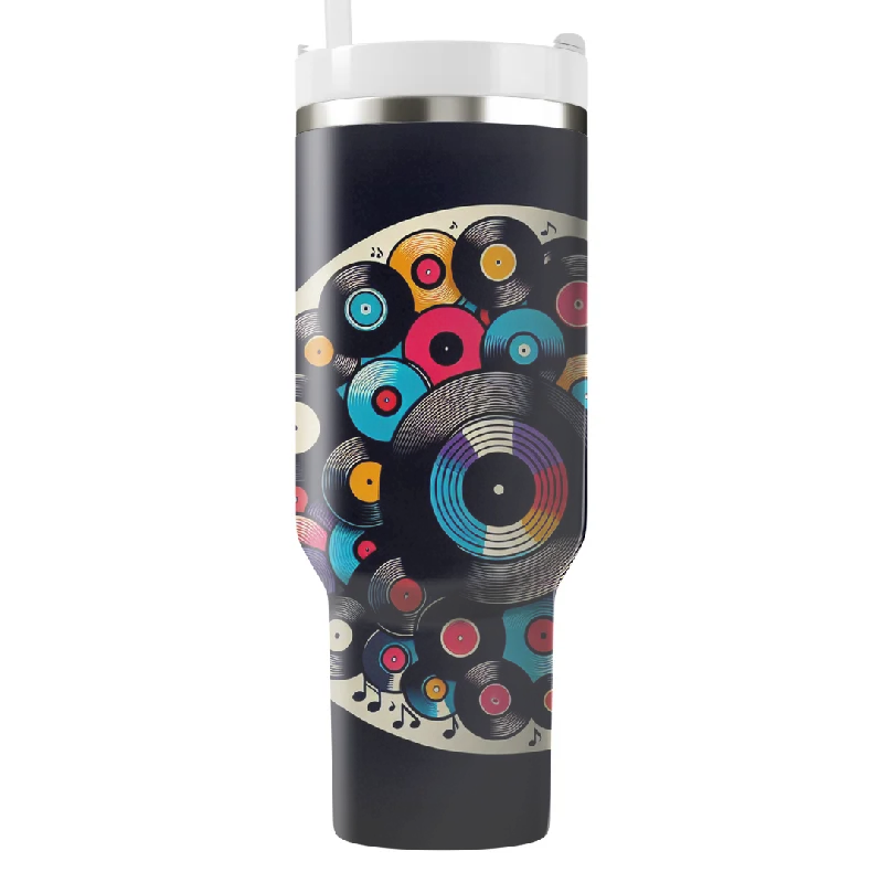 Unleash Your Trend Driven Style Nostalgic Vinyl Groove Tumbler With Handle