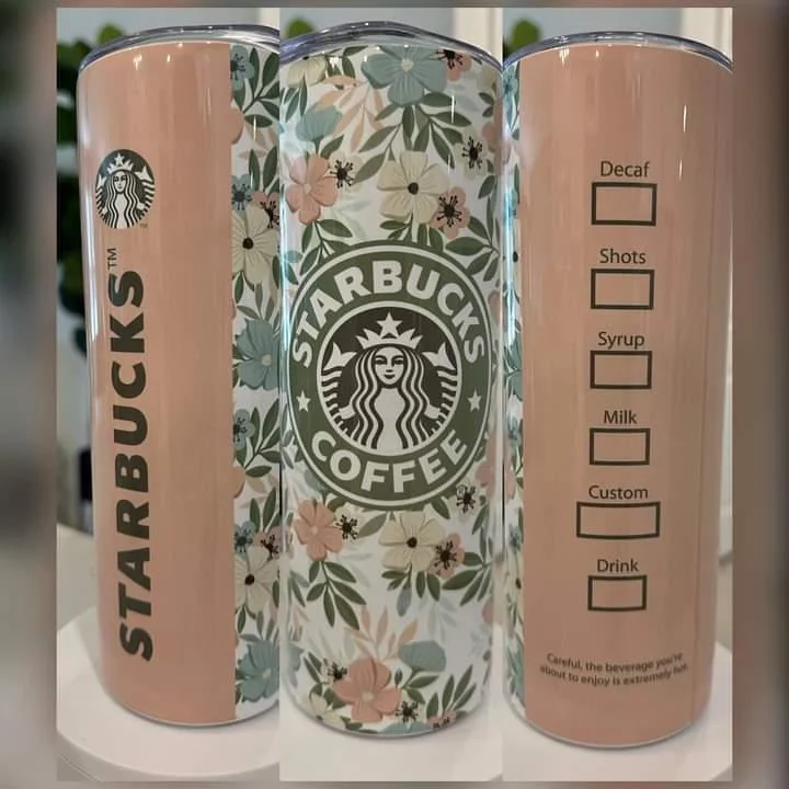 Best Sellers Starbucks Floral Coral 20 oz Tumbler