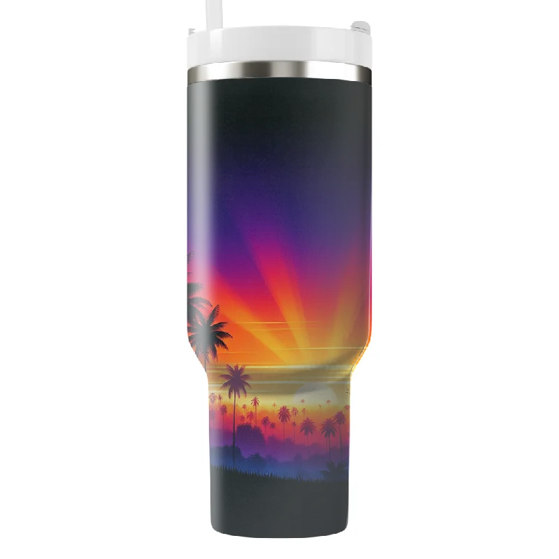 Seasonal Picks Summer Sunset Glow Tumbler With Handle
