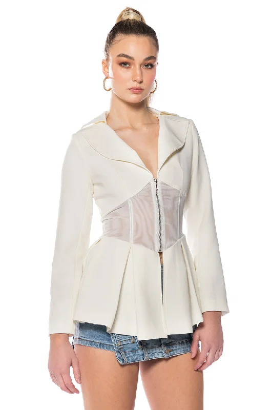 Refined Simplicity MILA CORSETED PEPLUM BLAZER
