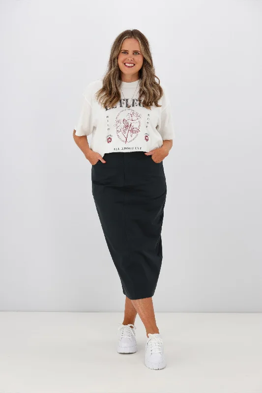 Premium Fashion PQ Collection Audrey Maxi Skirt Charcoal
