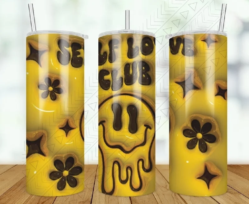 Modern Glassware Sale Self Love Club 3d Puff Tumbler