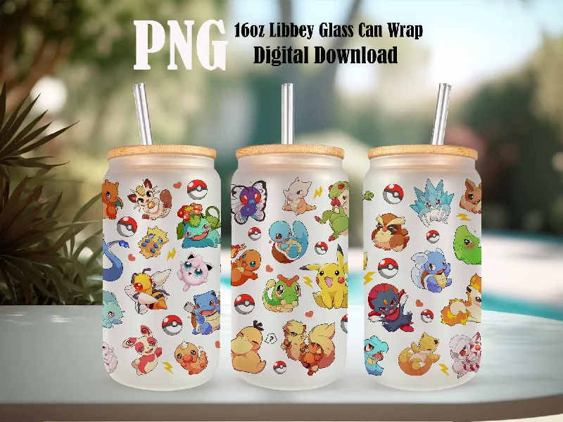 On-The-Go Drinkware Gotta catch ‘em all Can Glass, Poke Glass Can Wrap, Cartoon Libbey Can Glass 16oz PNG Digital Download On-The-Go Drinkware Gotta catch ‘em all Can Glass, Poke Glass Can Wrap, Cartoon Libbey Can Glass 16oz PNG Digital Download