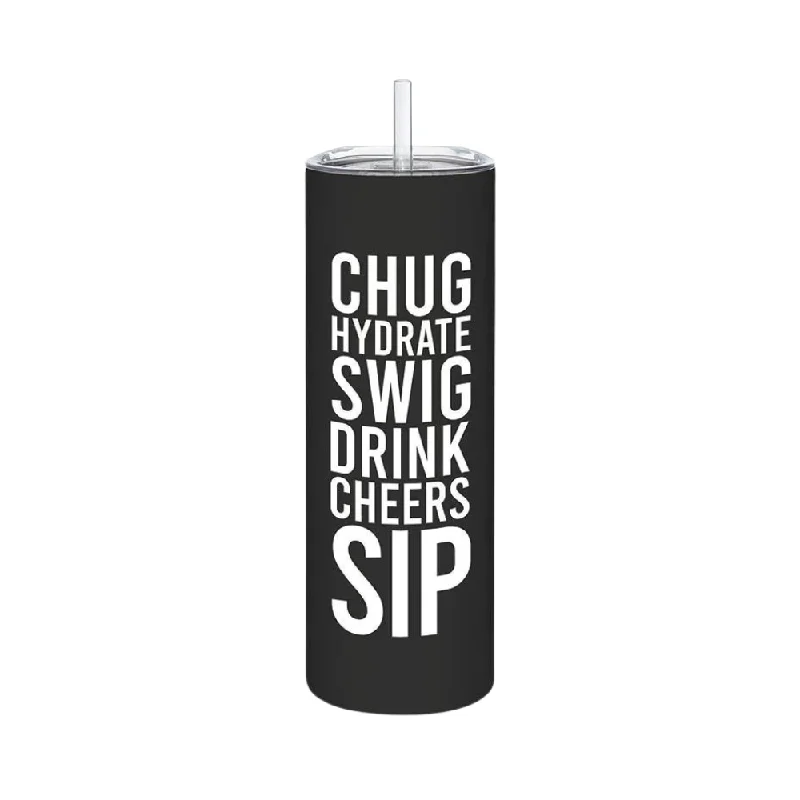 Promotional Drinkware Skinny Tumbler with Straw - Chug