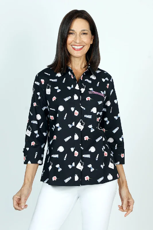 Wardrobe Essentials Cali Girls Betty Perfume Print Blouse