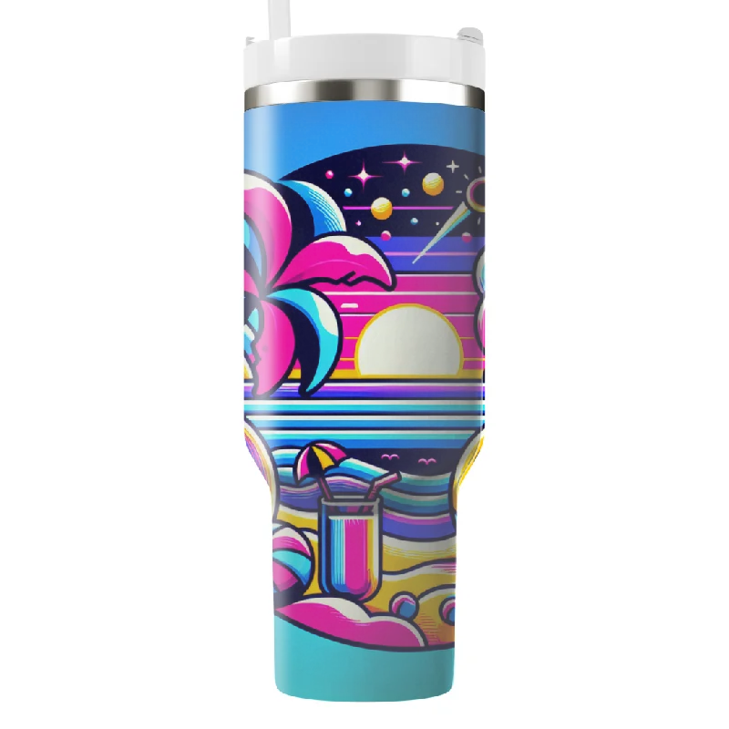 Chic Trend Collection Neon Paradise Beach Tumbler With Handle